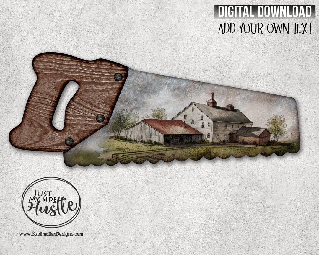 Rustic Farmhouse Saw Png Wreath Hanger Watercolor Barnsublimation
