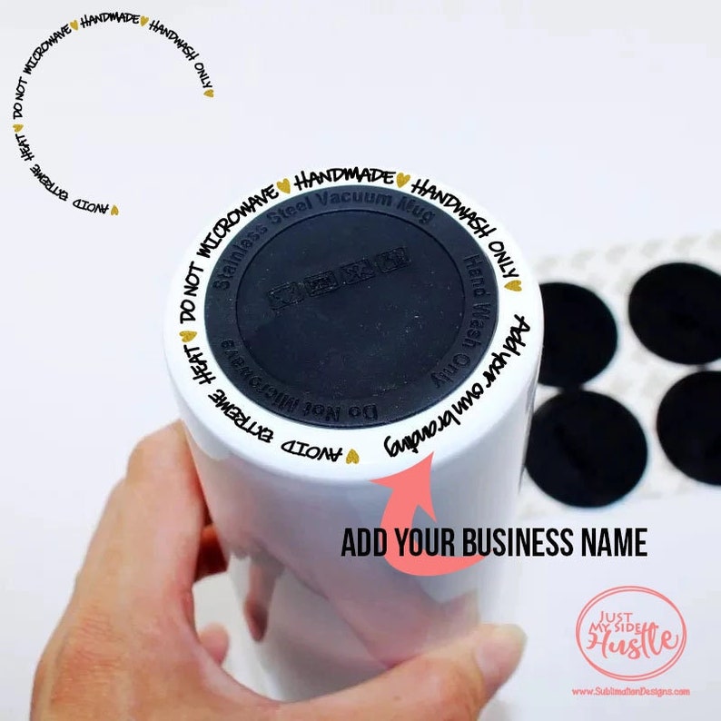 Tumbler Directions for the bottom of a Skinny Tumbler Sublimating Png Add your own branding Sublimation Tumbler Instant Digital Download image 1