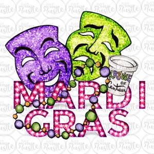 Fat Tuesday Sublimation Designs Bundle Mardi Gras Png NOLA Sublimation Graphics Mardi Gras Clipart Fleur De Lis Instant Digital Design image 2