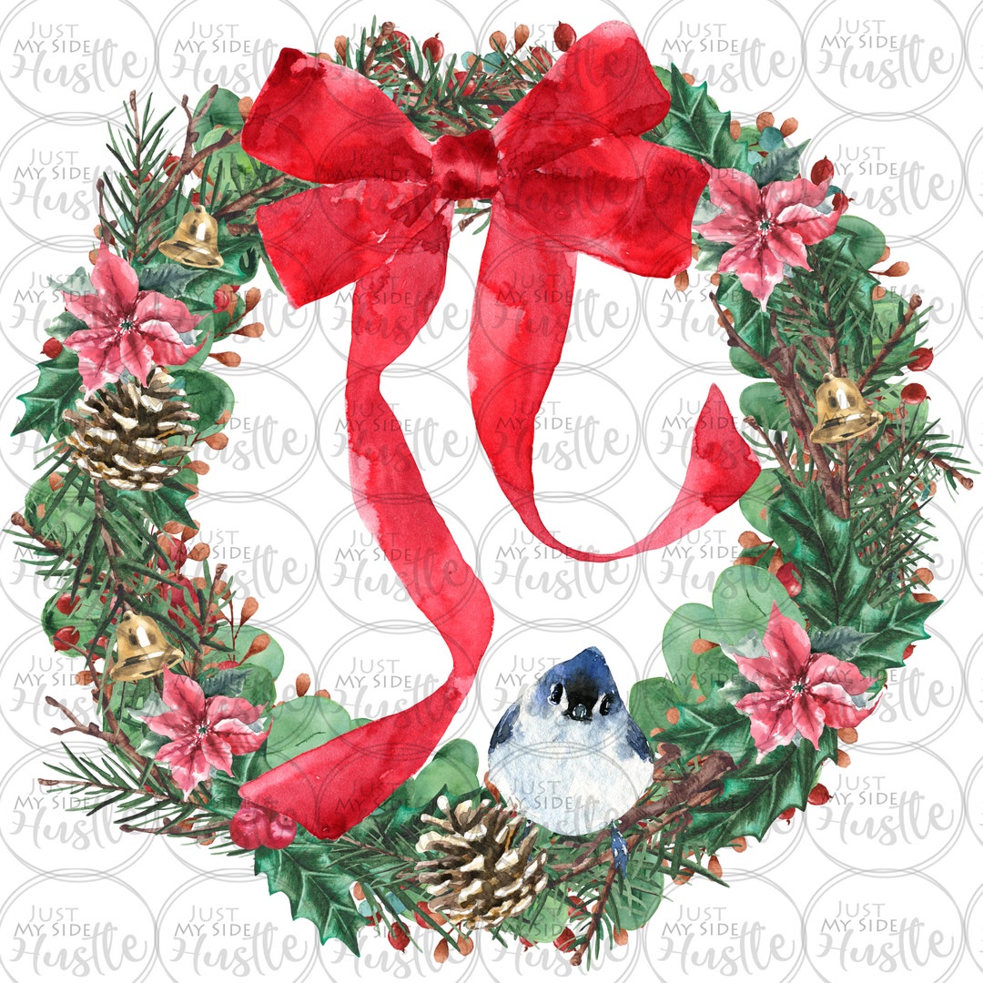 Watercolor Cute Bird Wreath Christmas Xmas Holiday Winter - Etsy