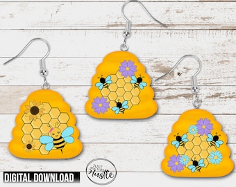 Bee Hive Png for Sublimation- Honey Bee House Sublimation Designs - Beehive with Bee Clip Art Instant Digital Download