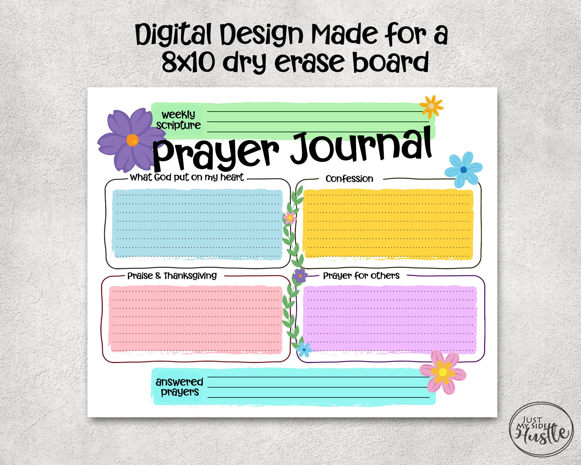 Prayer Journal Printables ~ Prayer Journal for Women ~ Watercolor Splash  Floral Design