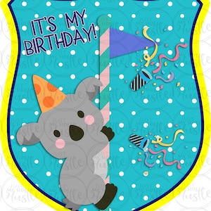 Boys Birthday Badge Png Cute Animal Pin Blank Template Sublimation ...