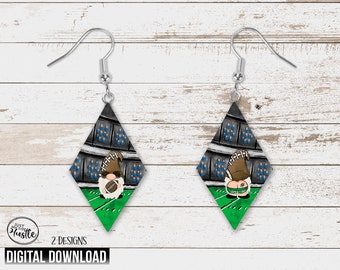 Diamond Shaped Football Gnome Earring Png - Cheeky Gnome Diamond Earring Digital Download