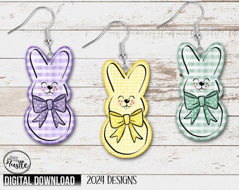 Cute Pastel Plaid Bunny Peep png Sublimation Designs Bundle - Peep Bunny with Cross Png For Sublimation