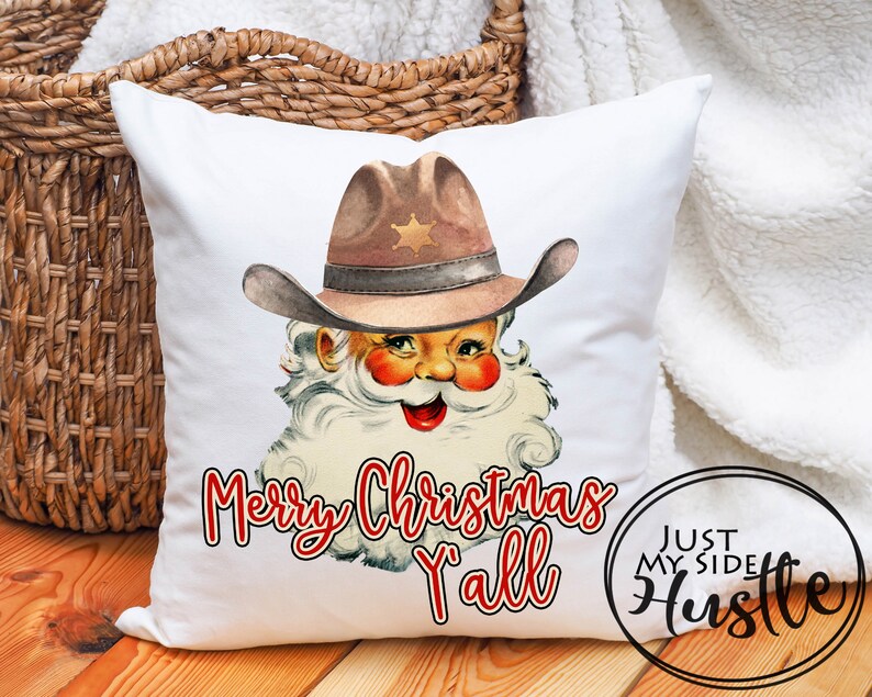Merry Christmas Y'all Png Sublimation Cowboy Santa Png | Etsy