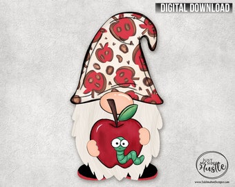 Teacher Gnome - Cute Back to School Gnome Design Sublimation Designs- End of School Year Gnome Sublimation Graphic Digital Download