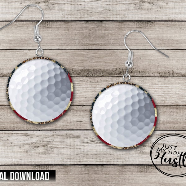 3D Golf Ball Png Sublimation Designs - golf ball Shape Drop Earrings Instant Digital Download-  Golf tball Door or Wreath Hanger