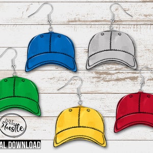 Baseball Cap Png Ball Cap Earring Template Sublimation Designs Sports Hat Clip Art image 3