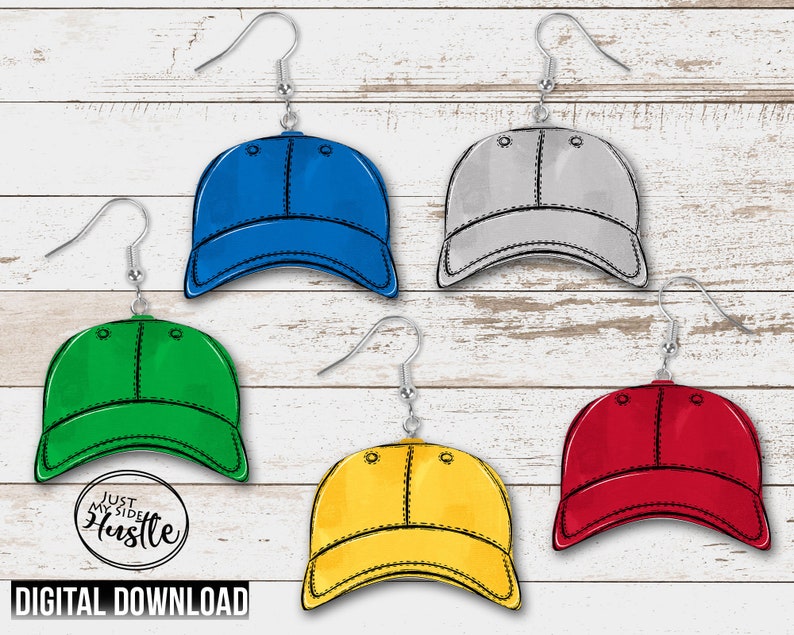 Baseball Cap Png Ball Cap Earring Template Sublimation Designs Sports Hat Clip Art image 3