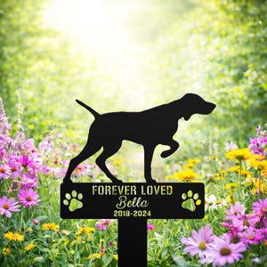 Benutzerdefinierte Pointer Hund MetallMemorial Garden Stake Personalisierte Haustier Grabstein Namensschild Erinnerung Stake Dekor Hundeverlust Geschenk