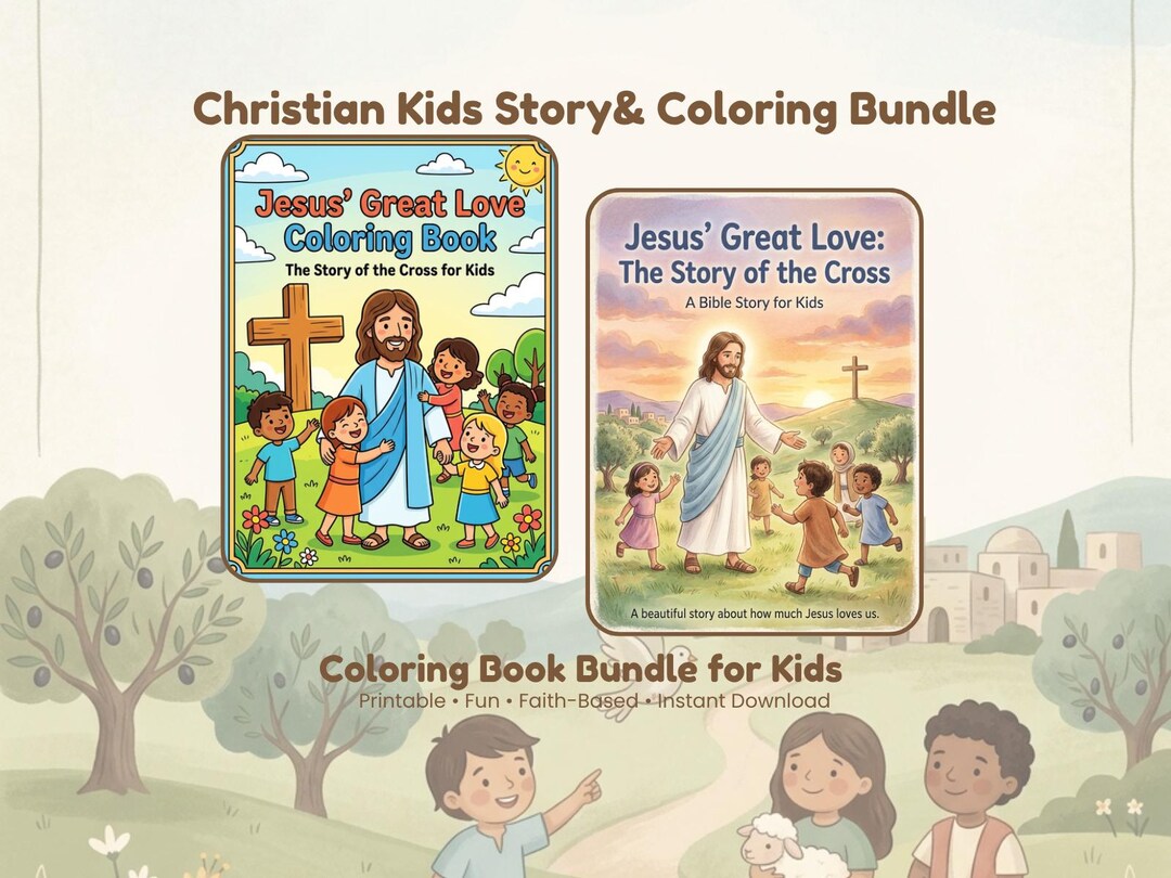 Kids Bible Story & Coloring Book | Jesus' Love, Sunday School Activity ...