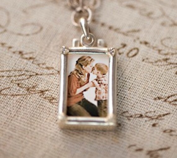Items similar to Sterling Silver Picture Frame Necklace on Etsy