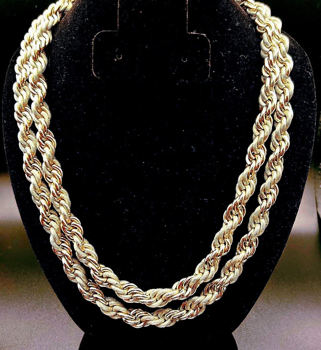 Vintage 90s Chunky Rope Chain Necklace, Silver Tone Statement Jewelry ...