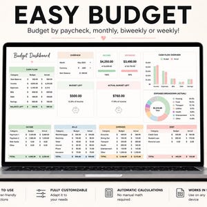 Budget By Paycheck Google Sheets Spreadsheet Excel Monthly Budget Paycheck Budget Budgeting Paycheck Expense Tracker