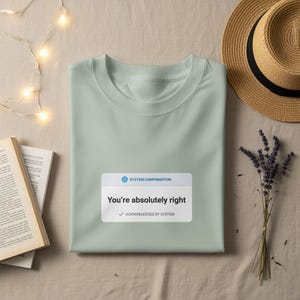 Camiseta gráfica de confirmación del sistema, diseño de interfaz de usuario moderno, reconocida por System Tee