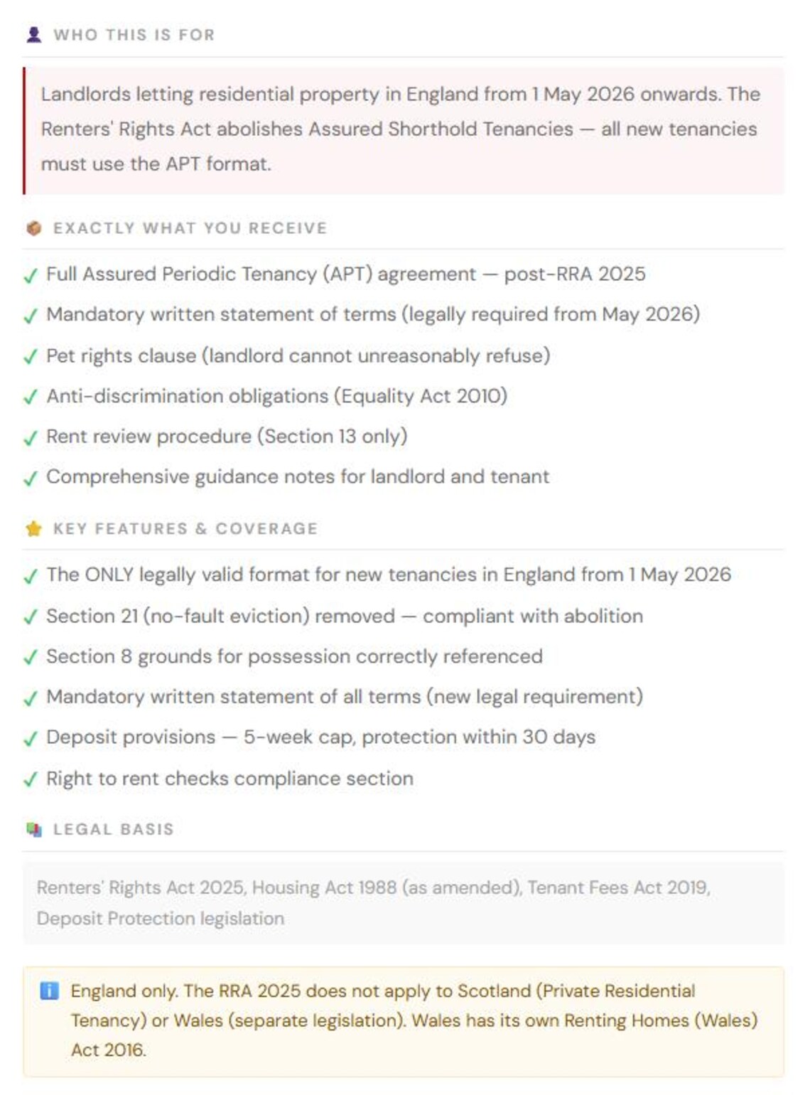Assured Periodic Tenancy Agreement 2026 | RRA 2025 Compliant | England ...