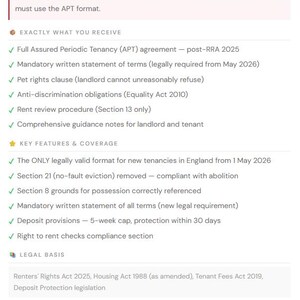 Assured Periodic Tenancy Agreement 2026 | RRA 2025 Compliant | England ...
