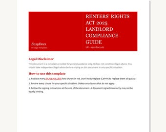 Informatieblad verhuurder | Verplichte schriftelijke verklaring | Adviesprijs: 2025 | Engeland en Wales | Word downloaden