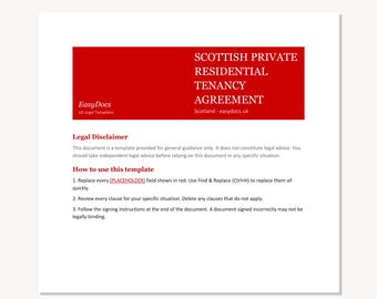 Schotse huurovereenkomst | Particuliere woninghuur PRT | Schotland | Woord | Direct downloaden