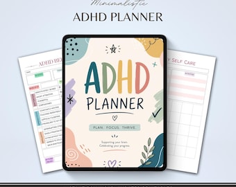 Planificador para TDAH, Diario para personas neurodivergentes, Planificador de concentración, Cuaderno de ejercicios de funciones ejecutivas en PDF, Descarga instantánea
