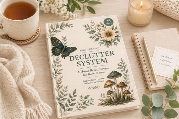 ADHD Declutter Planner Bundle, Home Reset Journal, Cleaning Checklist, Printable PDF, Goodnotes