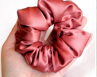 Soft Satin Scrunchie | Handmade Gentle Hair Tie, Neutral Accessory