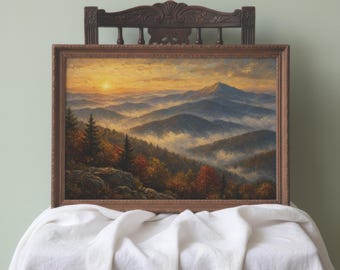 Asheville NC Mountain Landscape Framed Print | Blue Ridge Sunrise Wall Art | Appalachian Housewarming Gift