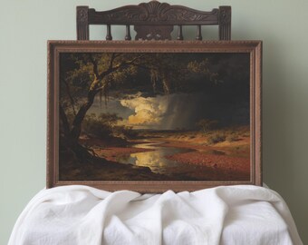 Arizona Desert Wash Framed Print | Monsoon Storm Landscape Wall Art | Southwest Housewarming Gift