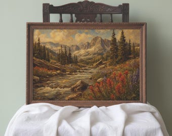 Sierra Nevada Meadow Landscape Art Print | High Sierra California Wildflower Framed Wall Art