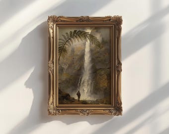 Multnomah Falls Art Print | Oregon Fern Grotto Framed Wall Art | Pacific Northwest Gift