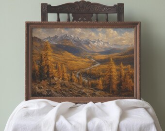 Flathead National Forest Montana Wall Art | Golden Larch Valley Framed Print | Cabin Decor