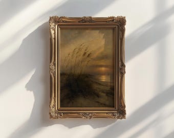 Outer Banks Print | North Carolina Coast Sea Oats Sunset | Coastal Framed Wall Art