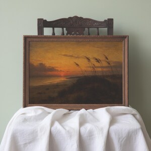 North Carolina Coast Print | Outer Banks Sunset Tonalist Seascape Wall Art | Coastal Housewarming Gift