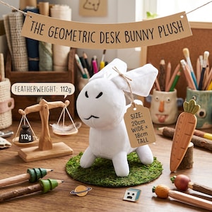 Grumpy White Bunny Plush, Angry Rabbit Stuffed Animal, Cute Emotional Desk Decor Toy, Funny Kawaii Anime Doll, Quirky Gag Gift for Teen