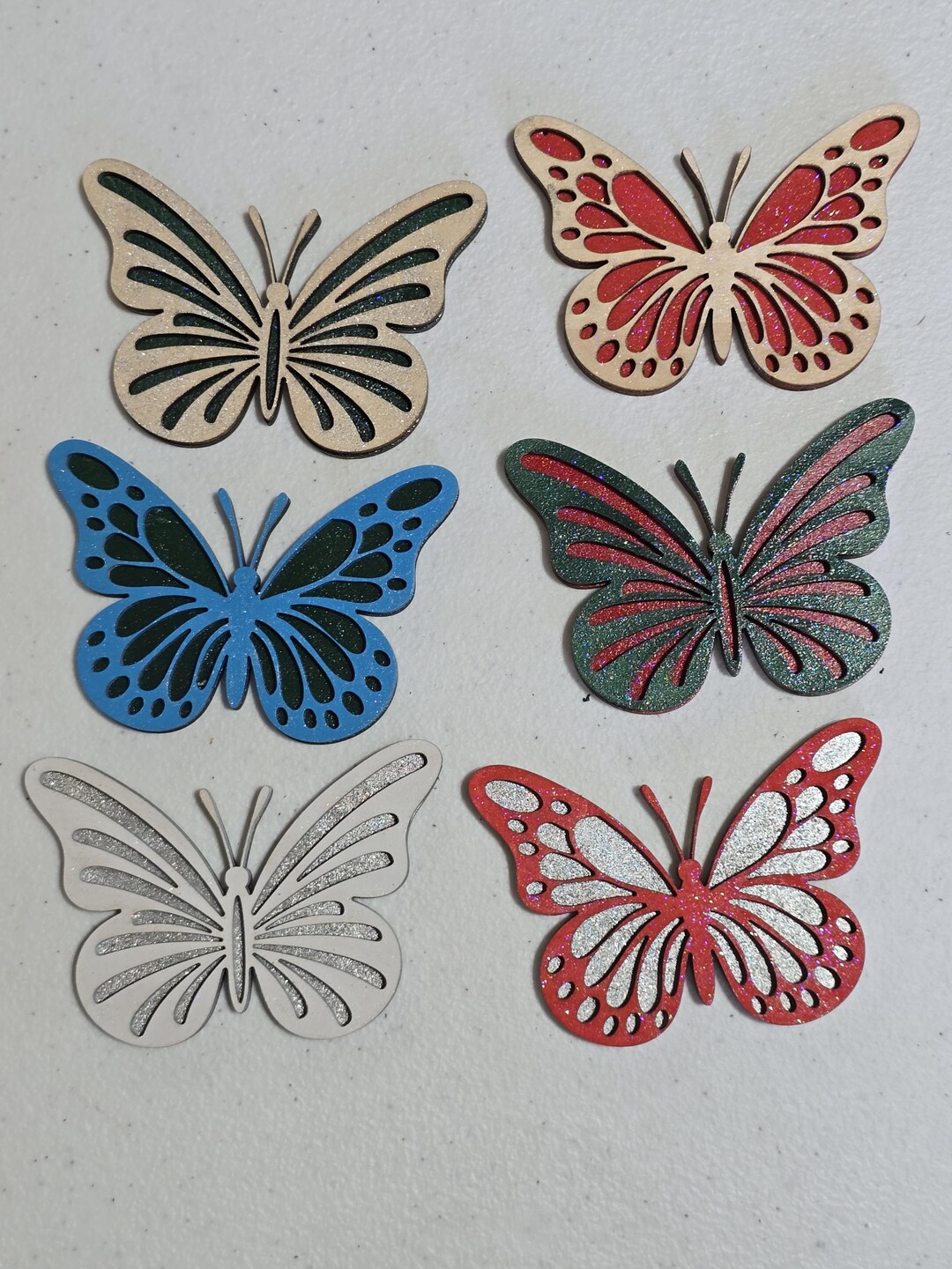 Sample Buttefly Ref Magnet Design Set of 6 Two Layer Butterfly Magnets - Etsy