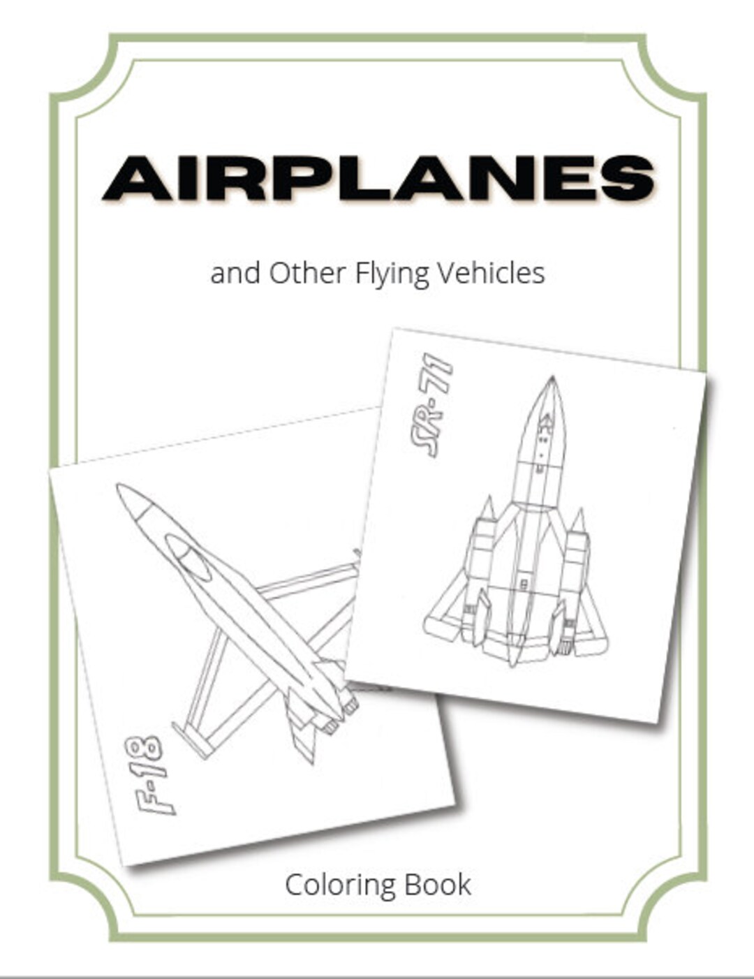 Airplane Drawing.pdf Airplanes PDF Coloring Book - Etsy