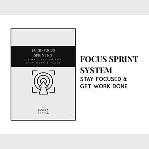 Lucid Focus Sprint Planner | Deep Work System, Productivity Tool (Printable PDF)