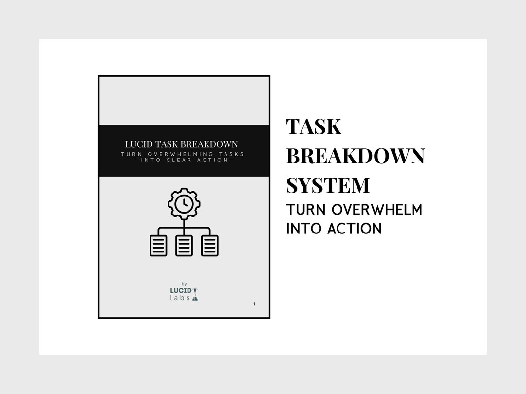 Task Breakdown Waitress Buy Lucid Task Breakdown Worksheet Printable | Overcome Overwhelm & Get ...