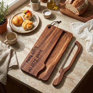 Bread Knife Cutting Board Set - Etsy