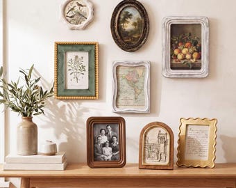 Vintage Inspired Ornate Photo Frame, Eclectic Gallery Wall Decor, Tabletop Picture Frame, 4x4 4x6 5x7, Single Frame or Set of 8