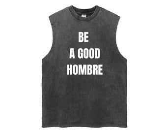 Schnee gewaschen ausgefransten Saum Tank Top