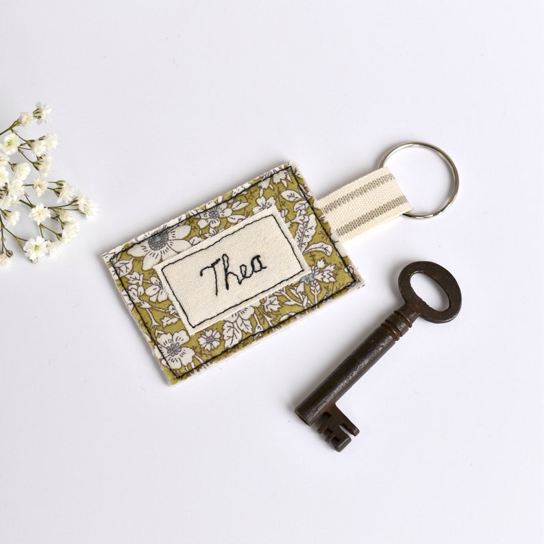 Personalized Key Fob Embroidered Keychain Personalised Etsy UK