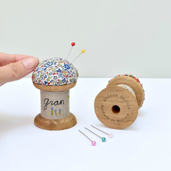 Personalised Pincushion, Pin Cushion, Personalized Pin Holder, Spool  Pincushion, Pin Holder, Bobbin Pincushion, Cotton Reel Pincushion 