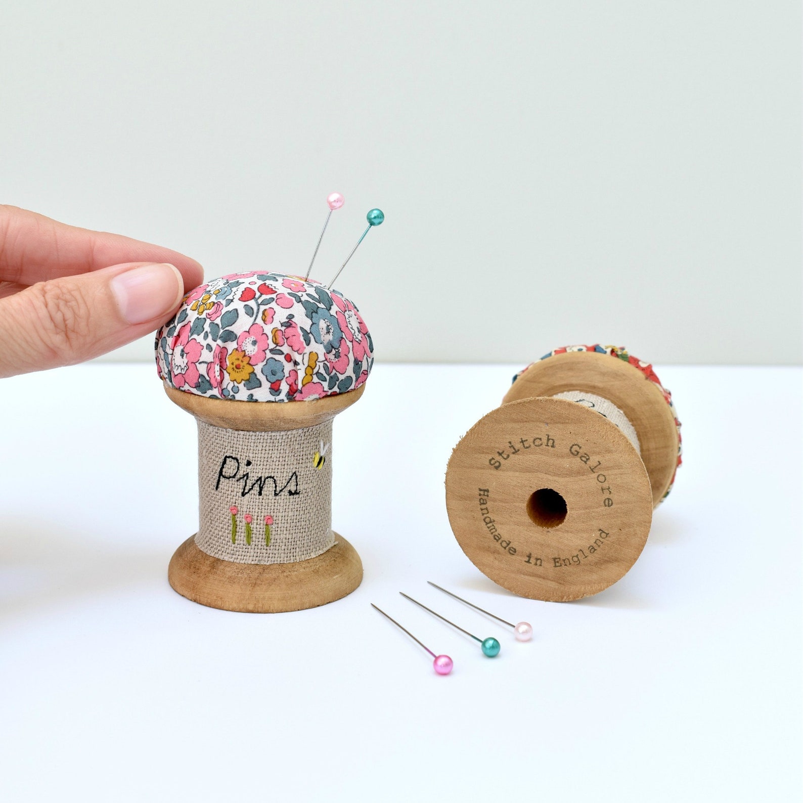 Pincushion Liberty Fabric Cotton Reel Pin Cushion Etsy