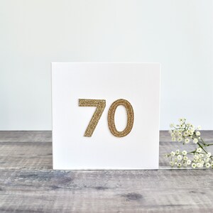 70er Geburtstagskarte, 70er Geburtstagskarte, Karte für 70 jährige, siebziger Geburtstagskarte, siebziger Geburtstagskarte, siebziger Geburtstagskarte, silber goldener Glitzerstoff