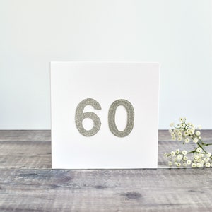 60er Geburtstagskarte, 60er Jahre Karte, 60er Jahre Karte, 60er Jahre Karte, 60er Jahre Karte, 60er Jahre Karte, Glitzer Stoff