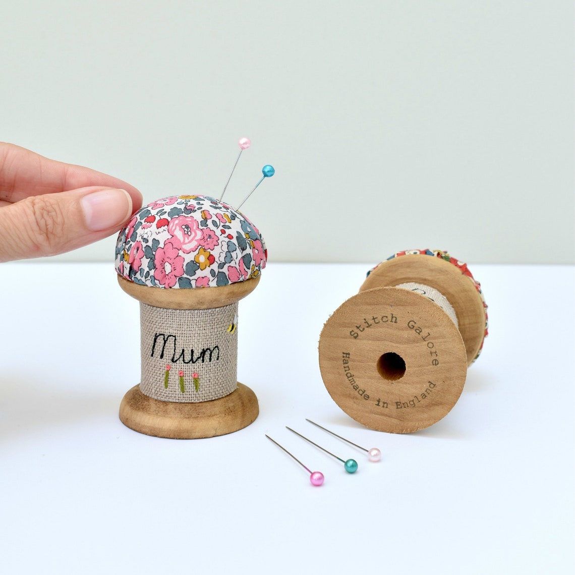Mum Personalised Pincushion Personalized Pin Holder Wooden Etsy