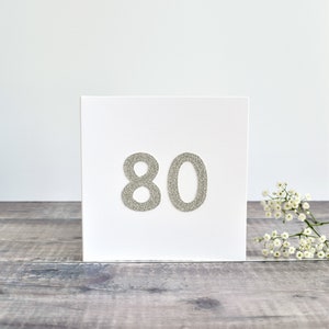80er Geburtstagskarte, 80er Geburtstagskarte, 80er Geburtstagskarte, 80er Geburtstagskarte, 80er Geburtstagskarte, 80er Geburtstagskarte, silber gold glitzer Stoff