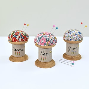 Personalised pincushion, pin cushion, personalized pin holder, spool pincushion, pin holder, bobbin pincushion, cotton reel pincushion image 6